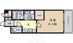 ヨドガワウエストタワー 1Kの間取図画像