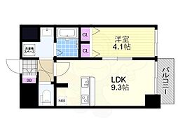 ソルテラスOSAKA塚本 1LDKの間取図画像