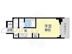 ファステート大阪グラッシュ 1Kの間取図画像