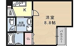 ノイヴェル姫島 1Kの間取図画像