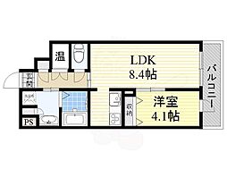 プレミアコート 1LDKの間取図画像