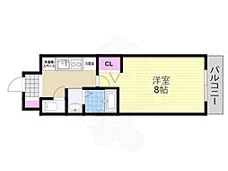 Ms'palazzOOsaka 1Kの間取図画像