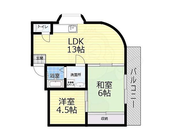 フラワーマンション 301｜大阪府大阪市平野区平野南２丁目(賃貸マンション2LDK・3階・50.00㎡)の写真 その2