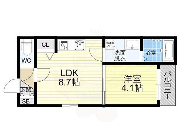 F asecia Kastalia 202｜大阪府大阪市東住吉区湯里４丁目(賃貸アパート1LDK・2階・30.12㎡)の写真 その2