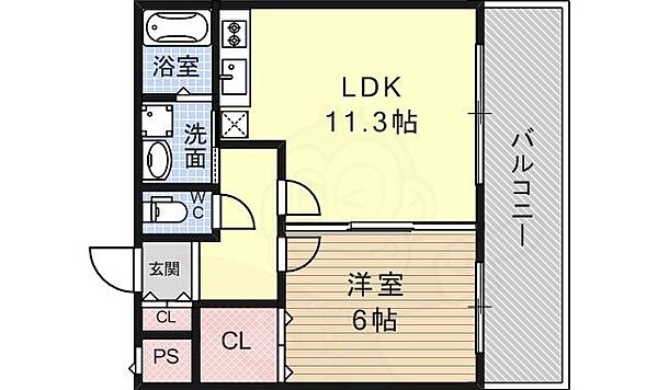 ノースランジェ長原 ｜大阪府大阪市平野区長吉長原東３丁目(賃貸マンション1LDK・2階・41.00㎡)の写真 その2