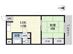 大ケイハイツ 1LDKの間取図画像