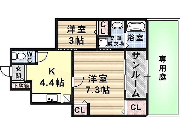 チェーロエテルノ ｜大阪府大阪市平野区長吉長原西３丁目(賃貸アパート1SK・1階・40.01㎡)の写真 その2