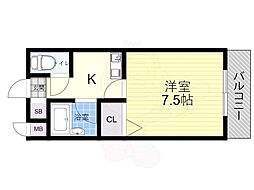 メゾン加美北 1Kの間取図画像