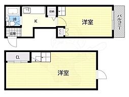 SKハイツヒラノ 2Kの間取図画像