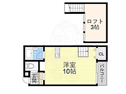 エクラ平野 1Kの間取図画像