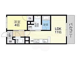 THEPHOERMETENNOJIEAST 1LDKの間取図画像