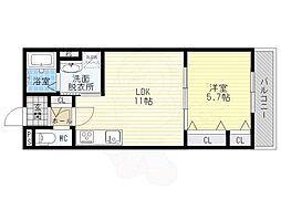 スリール照ヶ丘 1LDKの間取図画像