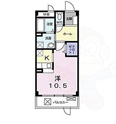 アドニスコートpart3 ワンルームの間取図画像