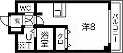 Y'sパレス桑津 ワンルームの間取図画像