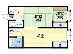樋口マンション 2Kの間取図画像