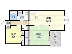 STムアナ 2LDKの間取図画像