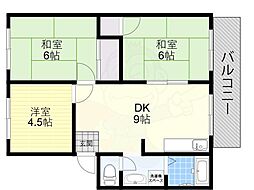 タウンホーム平野 3DKの間取図画像