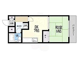 ネオポルテK.U. 1DKの間取図画像