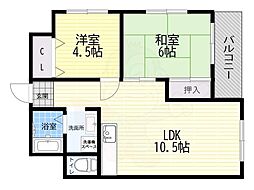 ブルーシャトー 2LDKの間取図画像