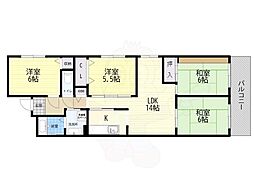 グランドハイツタカノ2 4LDKの間取図画像