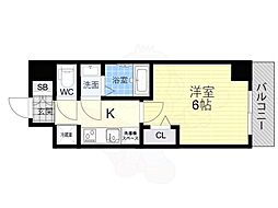 スプランディッド天王寺パークサイド 1Kの間取図画像