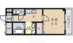 GROOVE平野 1Kの間取図画像