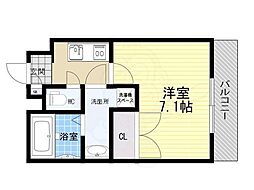 アッシュメゾン加美正覚寺2 1Kの間取図画像