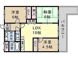 ワカイシビック第一ハイツ 3LDKの間取図画像