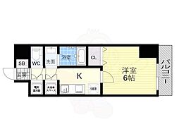 CITYSPIRE平野 1Kの間取図画像