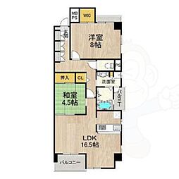 シャーメゾン白鷺 2LDKの間取図画像