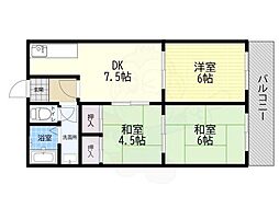 南野マンション 3DKの間取図画像