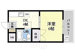 Y'sマンション 1DKの間取図画像