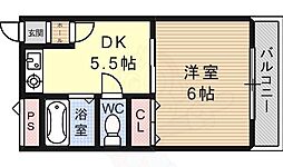 ロジュマン平野 1DKの間取図画像