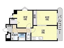 コンチネンタル平野 2LDKの間取図画像