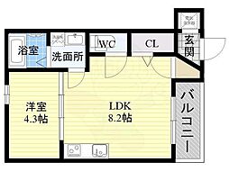 e-house 1LDKの間取図画像