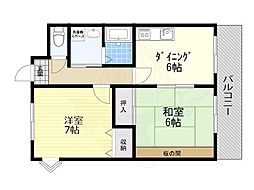 ニューロータスライフ 2DKの間取図画像