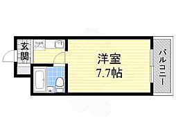 スチューデント平野 ワンルームの間取図画像
