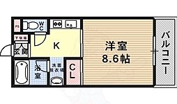 キンキ北ハイツ 1Kの間取図画像