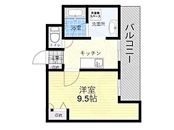 GROOVE平野 1Kの間取図画像