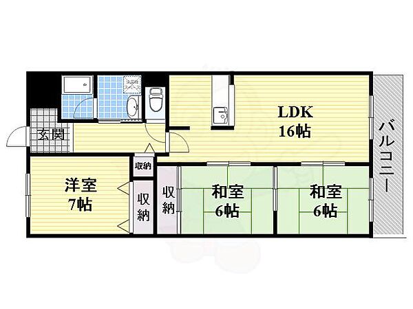 大阪府茨木市真砂３丁目(賃貸マンション3LDK・6階・80.00㎡)の写真 その2