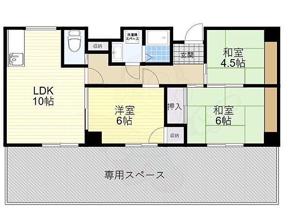 大阪府茨木市若園町(賃貸マンション3LDK・1階・63.00㎡)の写真 その2