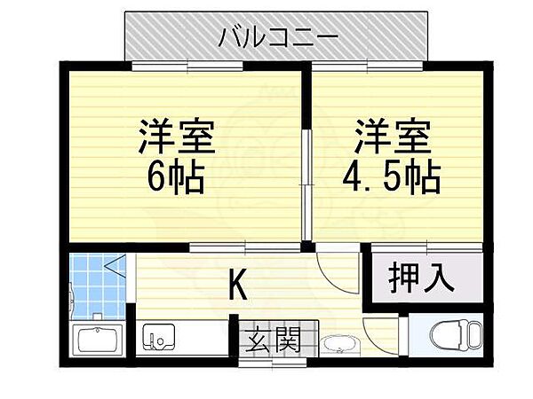 大阪府茨木市丑寅１丁目(賃貸マンション2K・1階・30.00㎡)の写真 その2