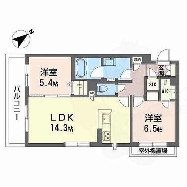 大阪府茨木市春日３丁目(賃貸マンション2LDK・1階・62.95㎡)の写真 その2