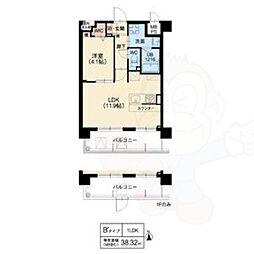 阪急京都本線 南茨木駅 徒歩7分の賃貸マンション 4階1LDKの間取り