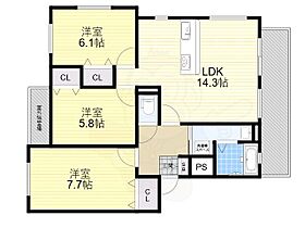 大阪府吹田市山田南（賃貸アパート3LDK・1階・71.32㎡） その2