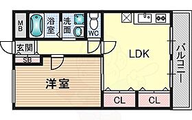 大阪府茨木市沢良宜西１丁目（賃貸マンション1LDK・4階・42.12㎡） その2