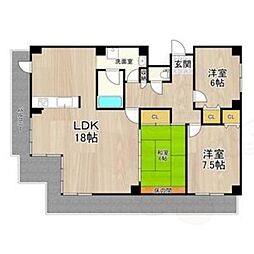 ロイヤル南茨木 3LDKの間取図画像