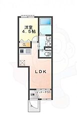 大阪モノレール本線 万博記念公園駅 徒歩27分の賃貸アパート 2階1LDKの間取り