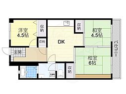 ツツミグランドハイツ 3DKの間取図画像