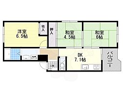 コーポスカイラーク 3DKの間取図画像